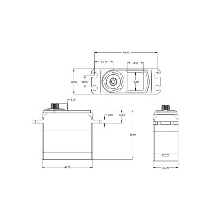 SERVO SRT BH9022 HV BRUSHLESS CAJA METALICA 22KG 0.06S. - 1/8 - 1/10 - Imagen 5