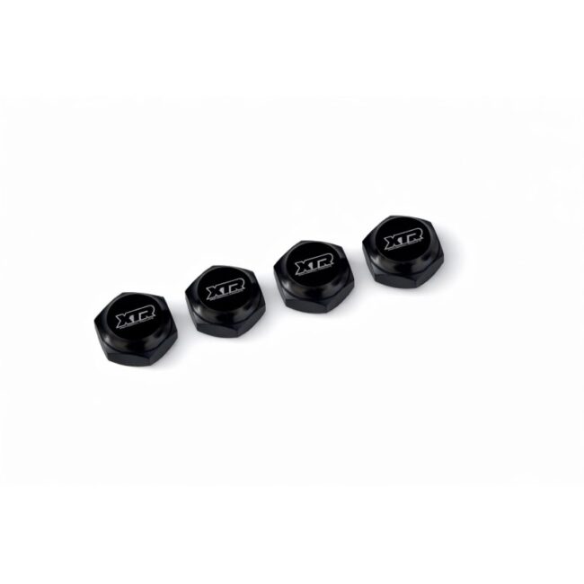 TUERCA RUEDA ALUMINIO 1/8 XTR CIEGA NEGRA- ESTRIADA (4)